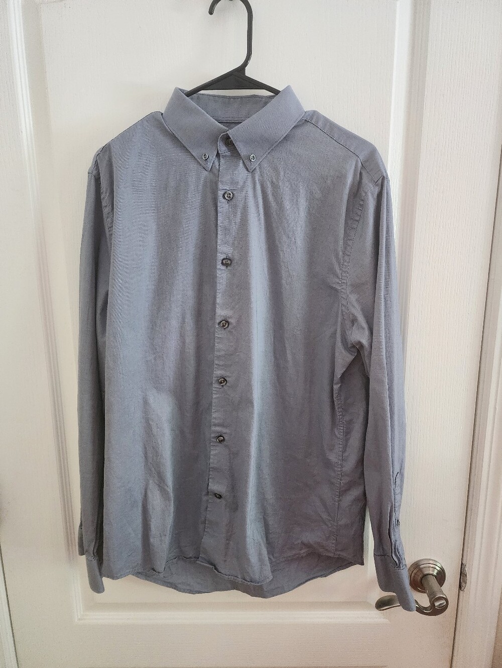 Express Slim Gray 1MX long sleeve Dress Shirt- Medium